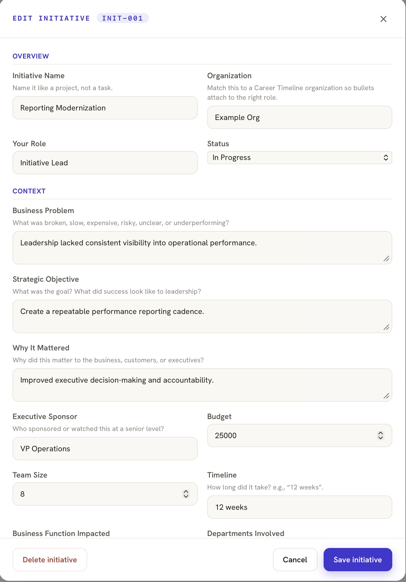 Metric Coach — quantifying a result